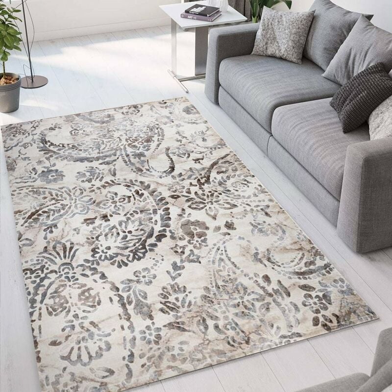 

Alfombra moderna de terciopelo Double con diseño floral MAR002 | Talla: 60 x 110