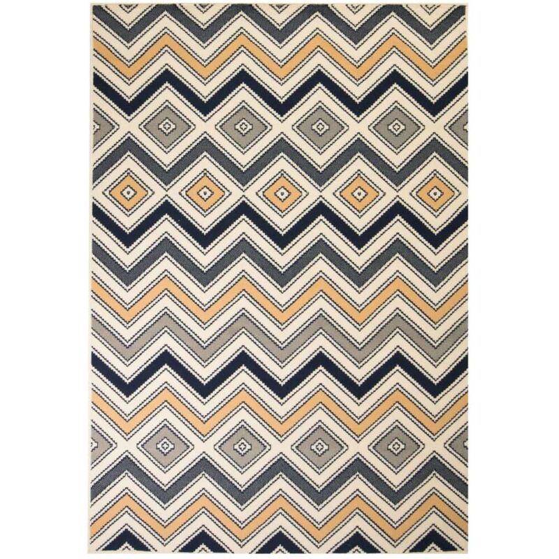 

Alfombra Moderna de Estampado Zigzag Marrón/Negro/Azul 80x150 cm - Multicolor - Vidaxl