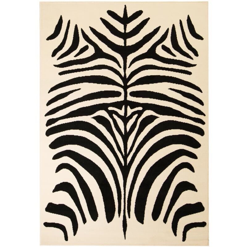 

vidaXL Alfombra Moderna de Estampado de Cebra Beige/Negro 140x200 cm - Multicolor