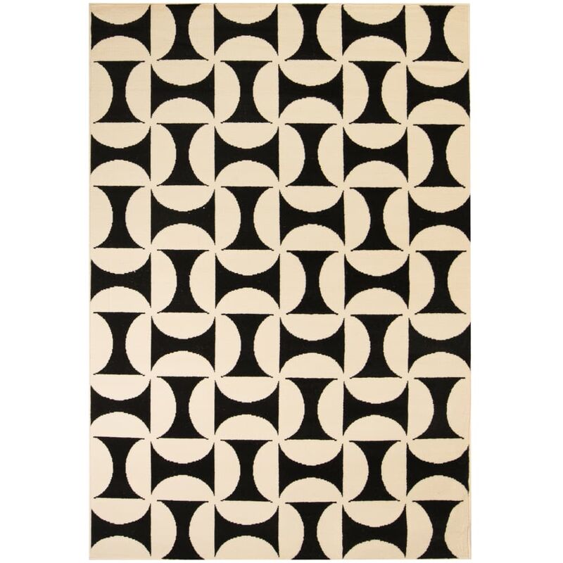 

Alfombra Moderna de Estampado Geométrico Beige/Negro 120x170 cm - Multicolor - Vidaxl