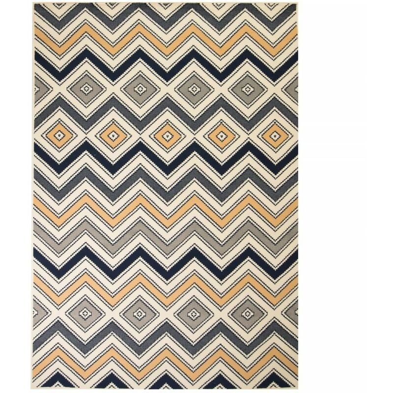 

Alfombra moderna estampado zigzag marron/negro/azul 80x150 cm