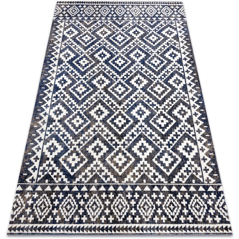 

Rugsx - Alfombra moderna MUNDO E0561 diamantes, zigzag 3D exterior azul / beige Tonos de azul 80x150 cm