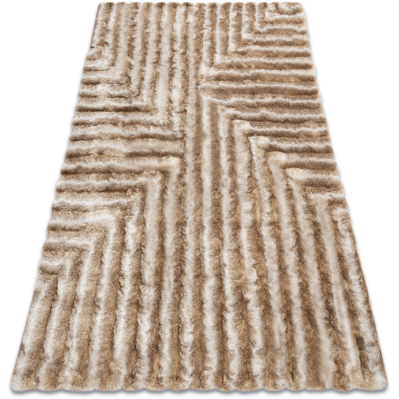 

Rugsx - Alfombra moderno FLIM 010-B1 lanudo, laberinto - Structural beige Tonos de beige 120x160 cm