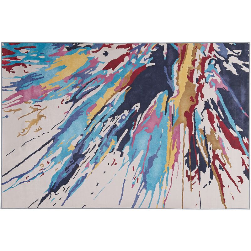 Beliani - Alfombra multicolor 140 x 200 cm efecto pintura abstracta impresa pelo corto estilo moderno Karabuk