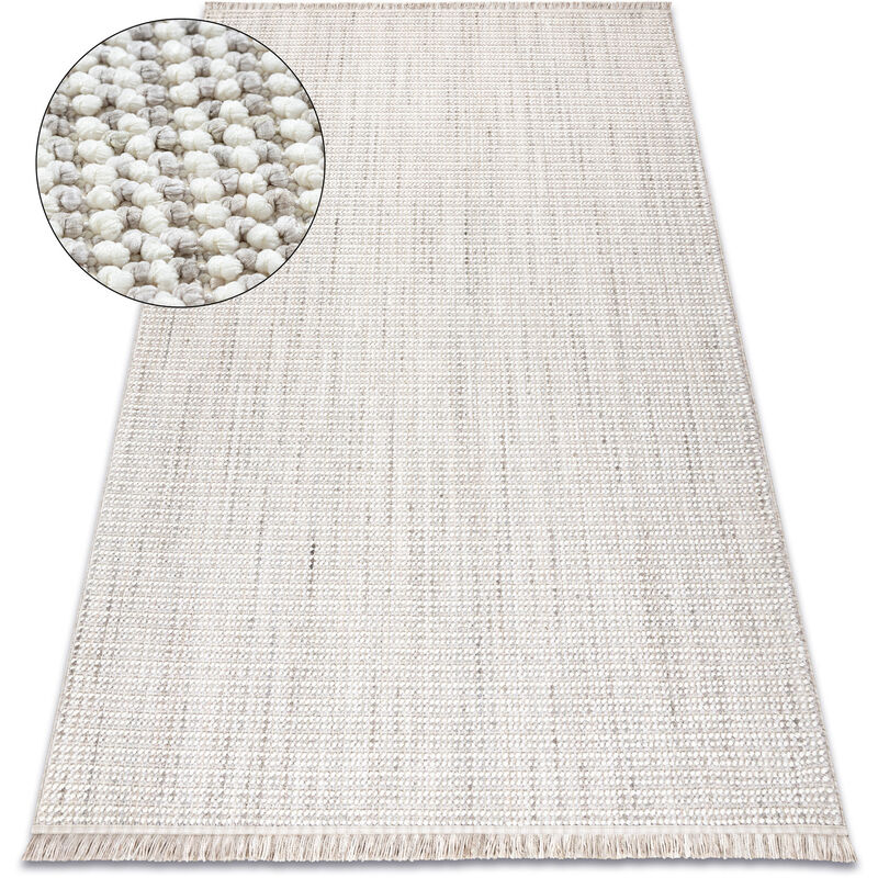 Alfombra NANO EO78C Melange, bucle, tejido plano gris / blanco beige 160x220 cm