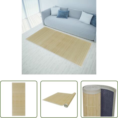 Alfombra natural -  Alfombra rectangular de bambú natural 150 x 200 cm
