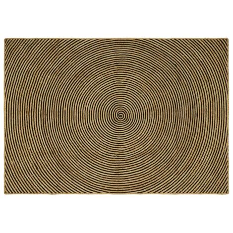 Alfombra Natural y negro 200 x 290 cm yute