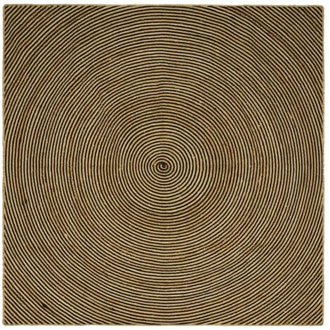 Alfombra Natural y negro 240 x 240 cm yute