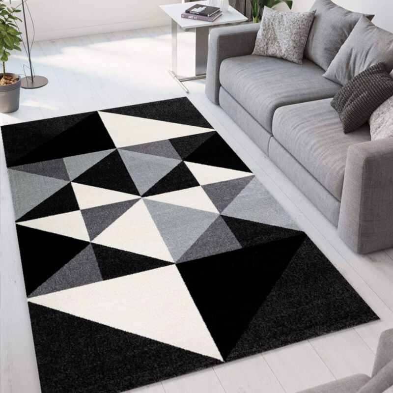 

Alfombra rectangular de diseño geométrico moderno Milano GRI013 | Talla: 60 x 110