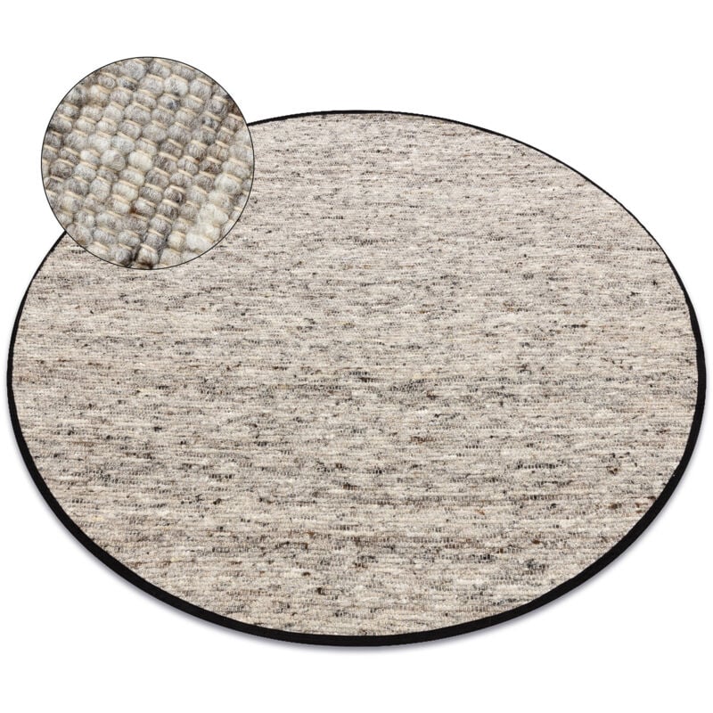 Alfombra NEPAL 2100 círculo naturales gris - lana, de doble cara beige circulo 120 cm