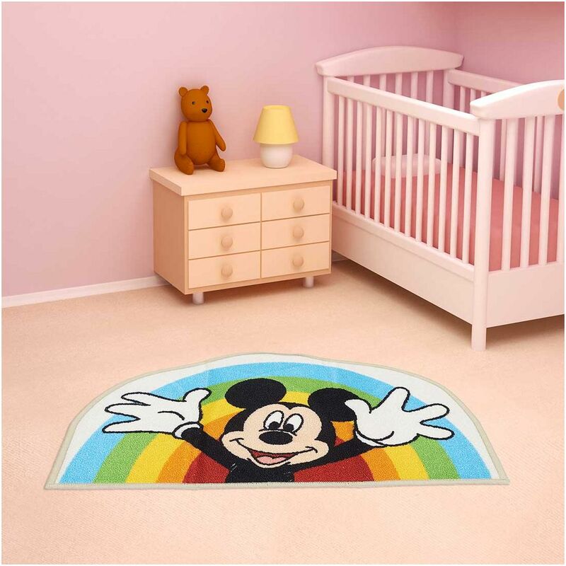 

Mickey arco iris en forma de alfombra infantil en poliamida multicolora - Multicolore