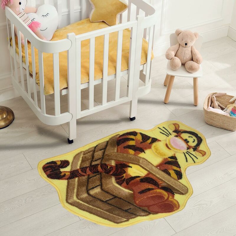 

Winnie - Alfombra infantil de tege en forma en poliamida naranja - Orange