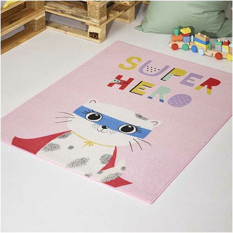 

Super héroe gato MD alfombra infantil nylon multicolor - Multicolore