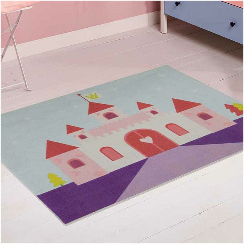 

Little Princess Child Carpet Castle MD en Nylon Pink - Rose
