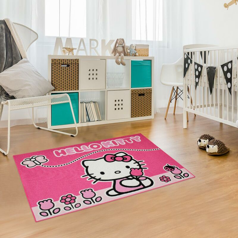 

Butterfly niño alfombra rosa polipropileno - Rose - Hello Kitty