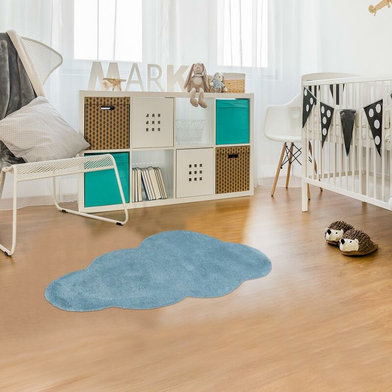 

Cloud de alfombras infantiles 1 en algodón azul - Beige