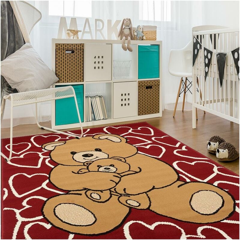 

Alfombra infantil BC Teddy Heart Hecho de polipropileno rojo - Rouge