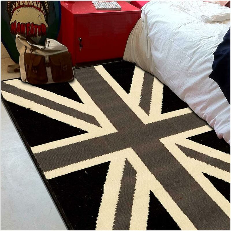 

BC Union Jack Black y con la alfombra infantil en polipropileno gris - Gris