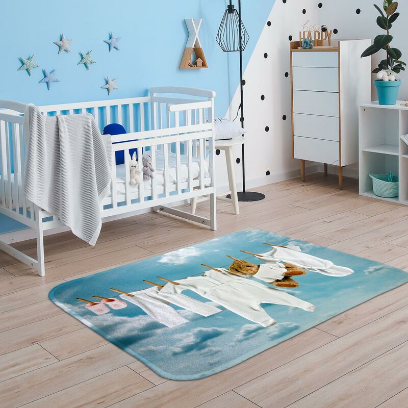 

Alfombra de niño ultra suave mi lino de poliéster blanco - Blanc