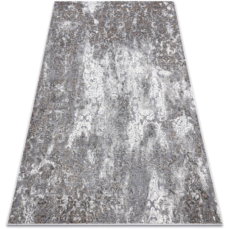 

Rugsx - Alfombra NOBLE moderna 6773 45 Ornamento vintage - Structural dos niveles de vellón crema / gris Tonos de gris y plata 200x290 cm