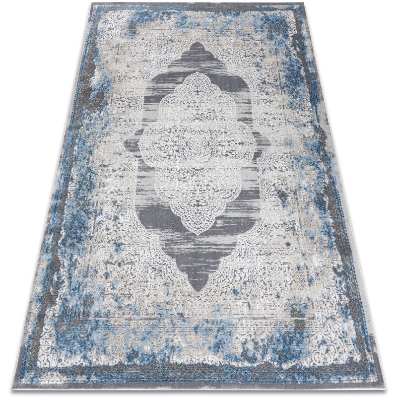 

Rugsx - Alfombra NOBLE moderna 9479 63 Ornamento vintage - Structural dos niveles de vellón crema / azul Tonos de beige 120x170 cm