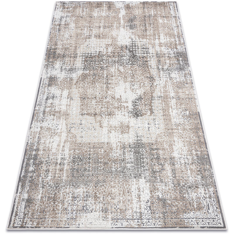 

Rugsx - Alfombra NOBLE moderna 9731 45 Rosetón vintage - Structural dos niveles de vellón gris / beige Tonos de beige 80x150 cm