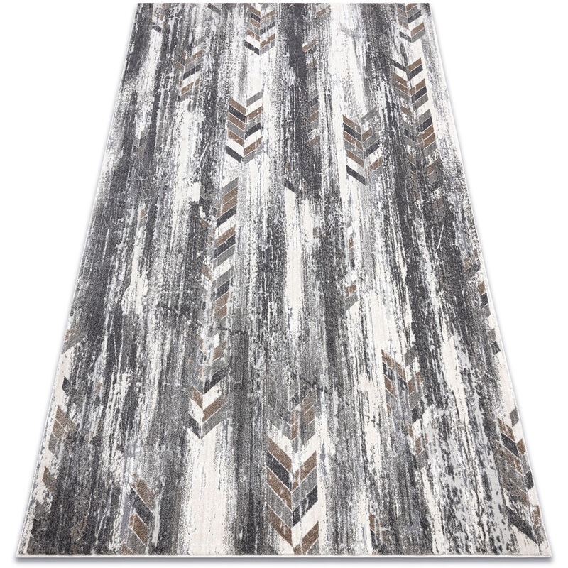 

Rugsx - Alfombra NOBLE moderna 9732 47 Espina de pescado, vintage - Structural dos niveles de vellón gris / beige Tonos de gris y plata 140x190 cm