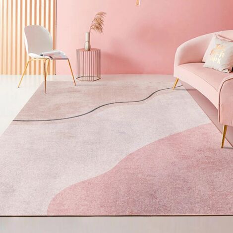 Alfombra nórdica rosa para mesita de noche, tapete minimalista para sala de estar, mesa de centro, antideslizante, tocador para el hogar, guardarropa, alfombras decorativas,1,100x160CM