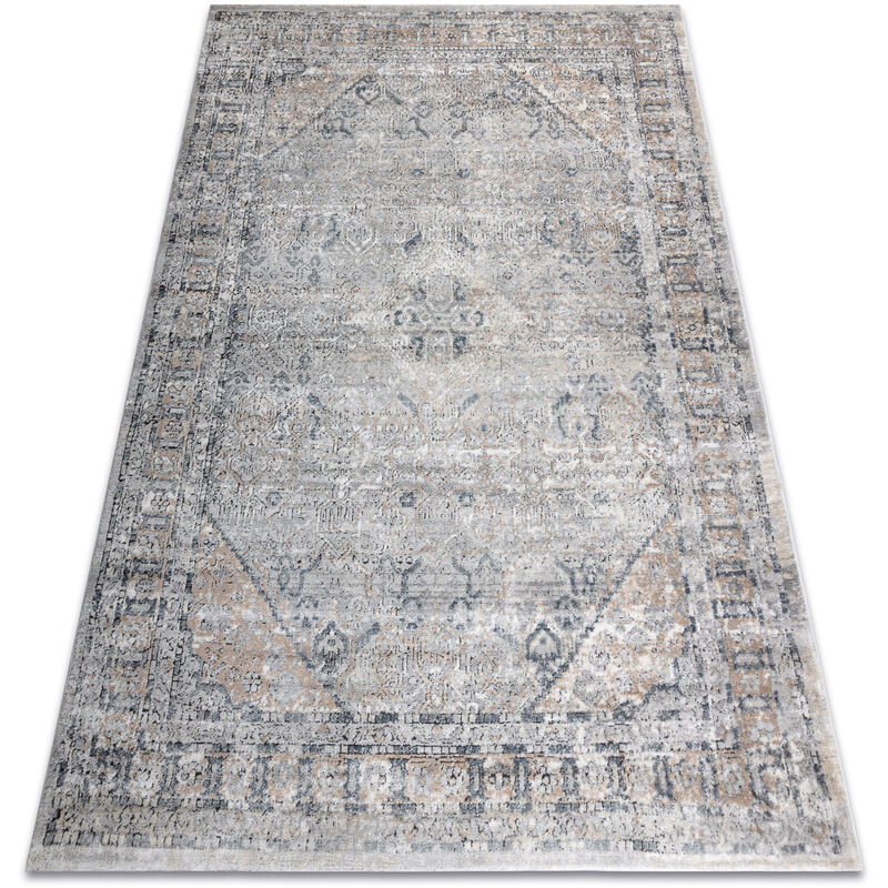 

Rugsx - Alfombra OHIO AB33A moderna marco, vintage - Structural dos niveles de vellón gris / crema Tonos de gris y plata 160x220 cm