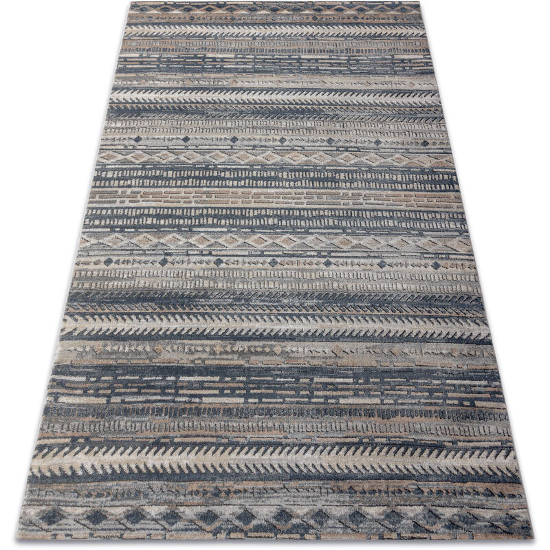 

Alfombra OHIO CF56A boho - Structural dos niveles de vellón gris Tonos de gris y plata 200x290 cm