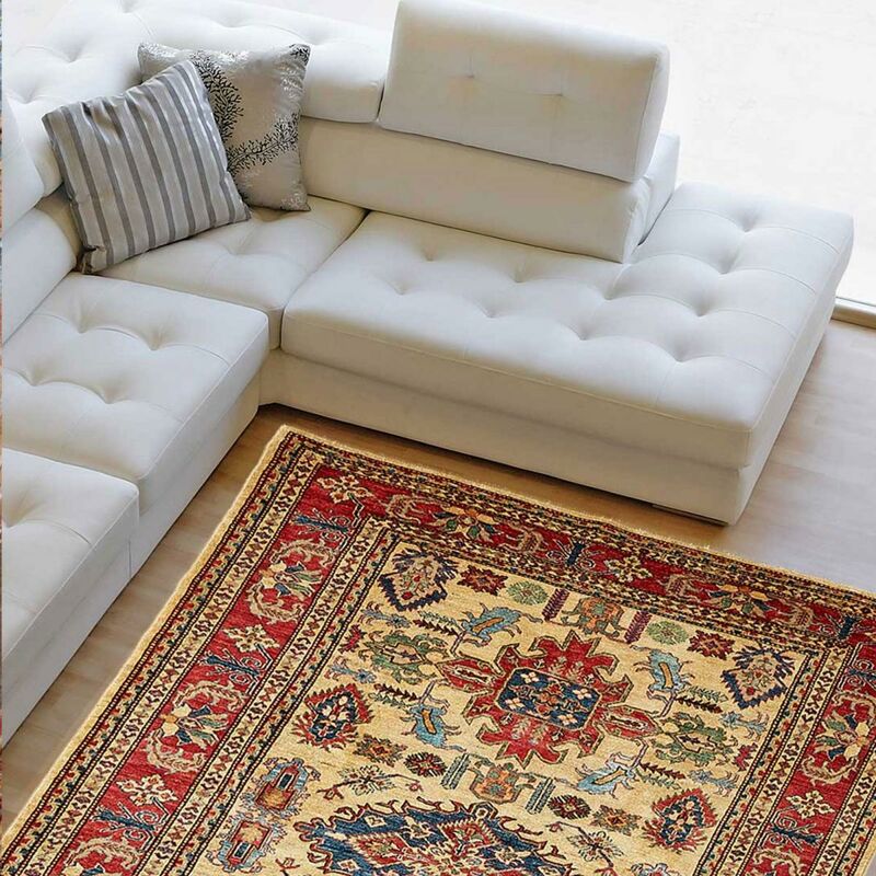 

Unamourdetapis - Alfombra oriental kazak 24 1a2t beige lana - Beige