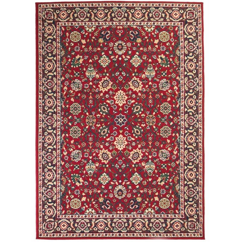 

Alfombra oriental roja y beige 80x150 cm