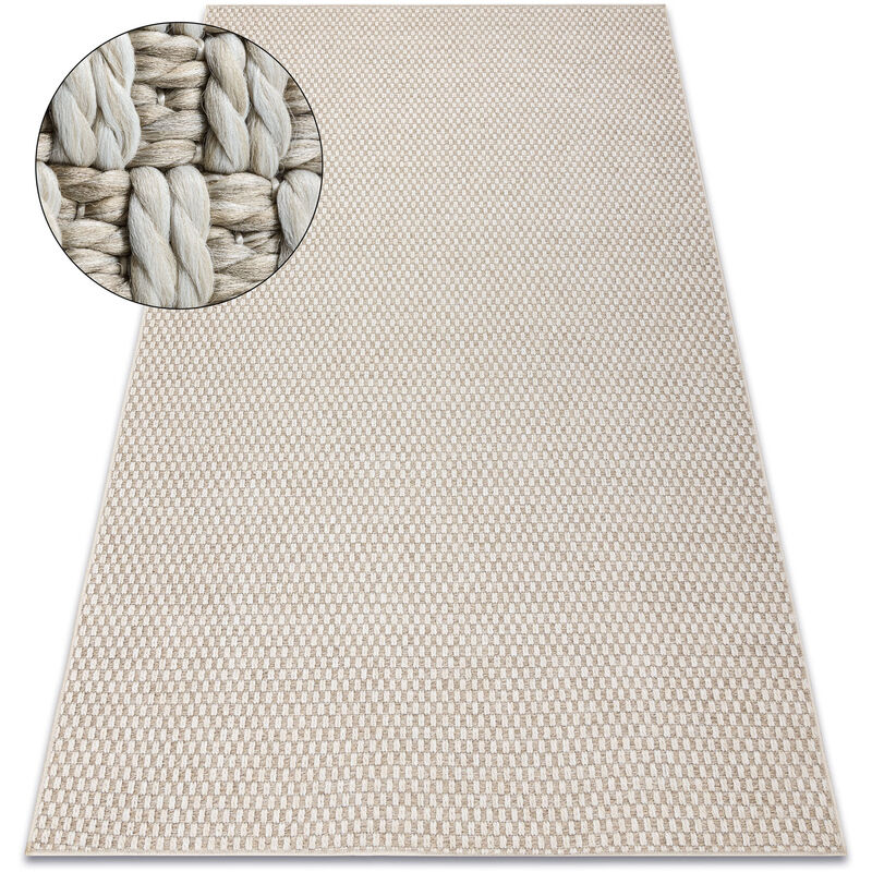 Alfombra ORIGI 3555 crema - hilo de SISAL tejido plano beige 233x330 cm