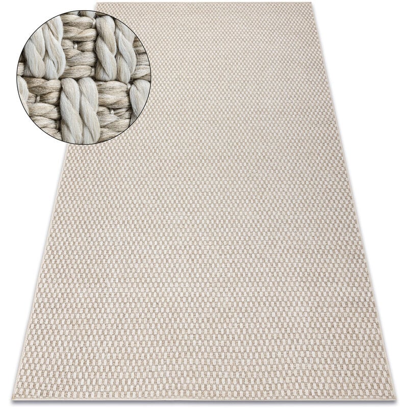 Alfombra ORIGI 3555 crema - hilo de SISAL tejido plano beige 116x170 cm