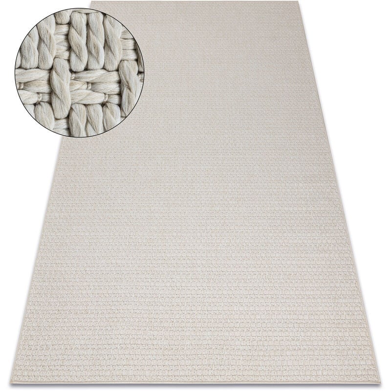 Alfombra ORIGI 3561 crema - hilo de SISAL tejido plano beige 194x290 cm