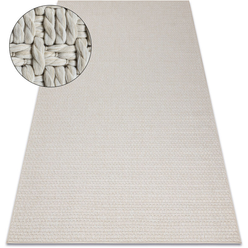 Alfombra ORIGI 3561 crema - hilo de SISAL tejido plano beige 136x190 cm