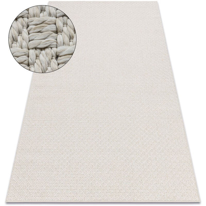 Alfombra ORIGI 3661 crema - hilo de SISAL tejido plano beige 58x100 cm