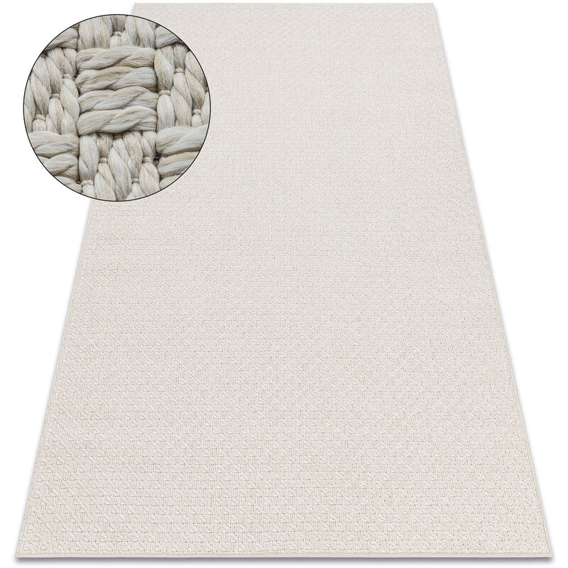 Alfombra ORIGI 3661 crema - hilo de SISAL tejido plano beige 116x170 cm