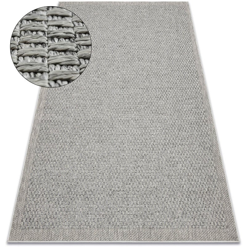 Alfombra ORIGI 3667 gris - hilo de SISAL tejido plano grey 58x100 cm