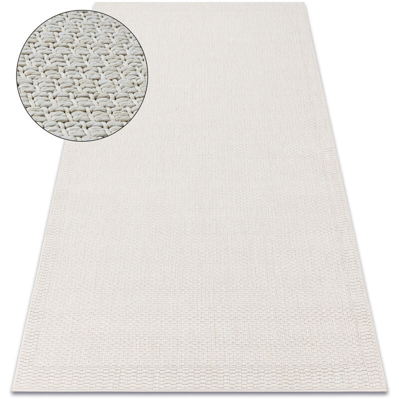 Alfombra ORIGI 3737 crema - Marco hilo de SISAL tejido plano beige 58x100 cm