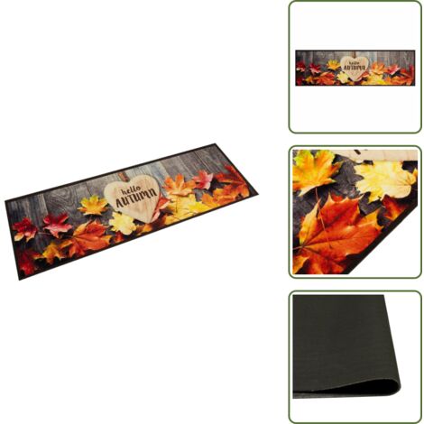 Alfombra otoño - vidaXL Alfombra de cocina lavable terciopelo otoño 45x150cm - Alfombra antideslizante