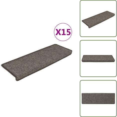 Alfombra para escaleras gris y beige - vidaXL Alfombrilla autoadhesiva escalera 15 uds gris y beige 65x21x4cm - Alfombra para escaleras lavable