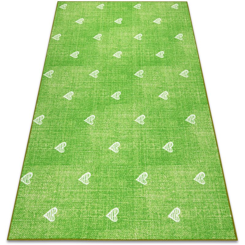 

Alfombra para niños HEARTS Jeans, vintage corazones - verde Tonos de verde 100x400 cm