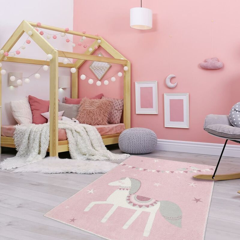 

Alfombra de niño dadaco en poliéster rosa - Rose