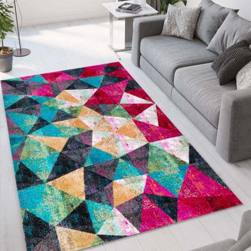 

Alfombra para salón de diseño geométrico moderno multicolor Milano MUL019 | Talla: 60 x 110