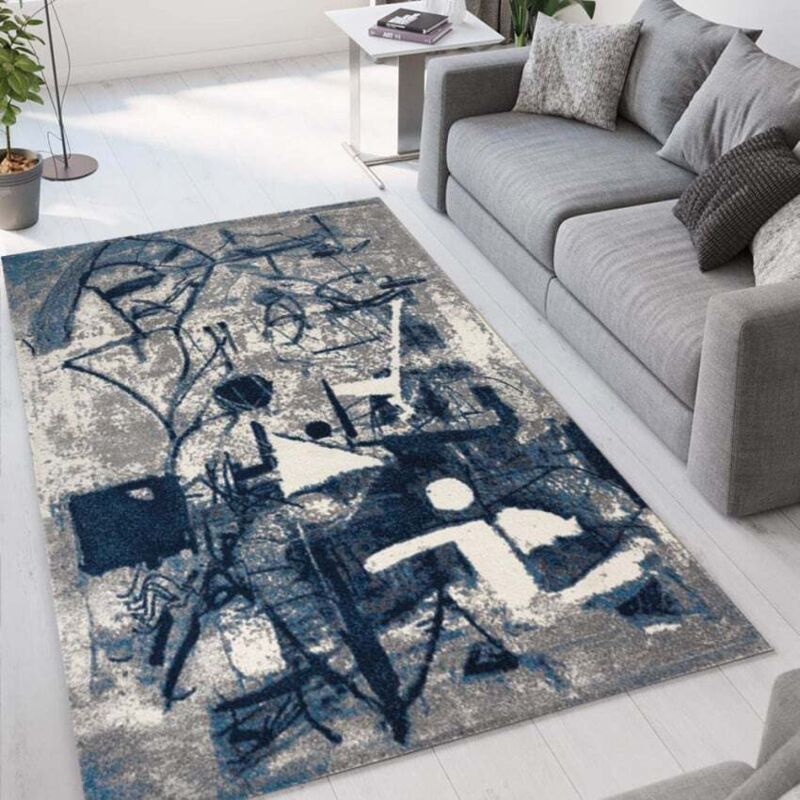 

Alfombra para salón de diseño moderno azul milano BLU014 | 110 x 170