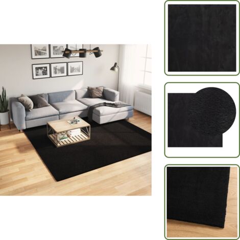 Alfombra para salón - vidaXL Alfombra de pelo corto suave lavable HUARTE negro 240x240 cm - Alfombra para dormitorio