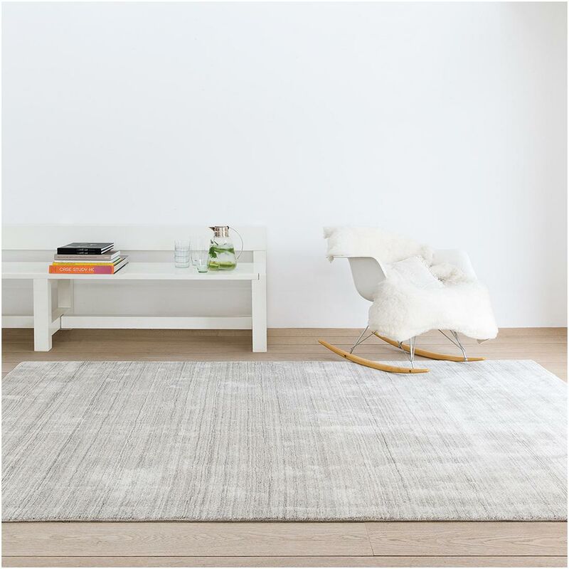 

Ligne Pure - Transformación de alfombras modernas 5 1A2T en viscosa gris - Gris