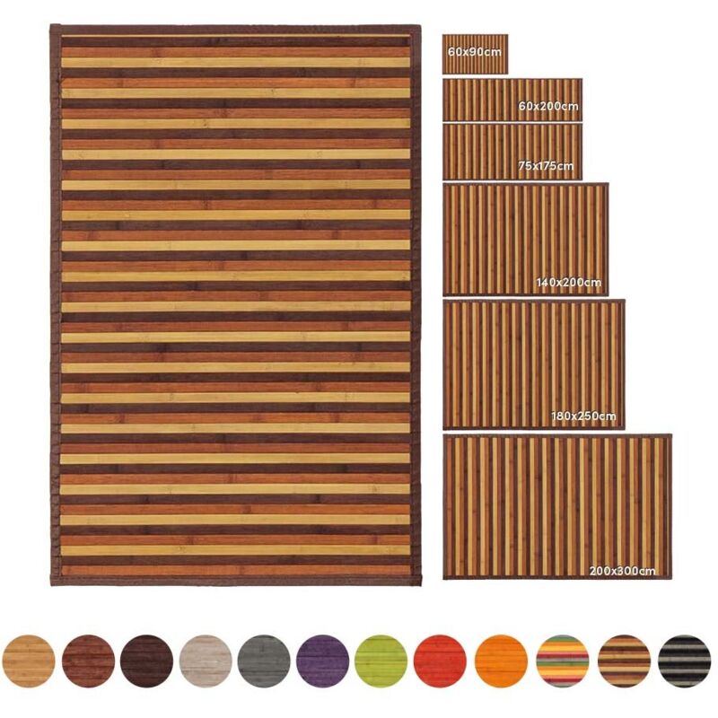 

Alfombra pasillera de bambú marrón de 60x90 cm