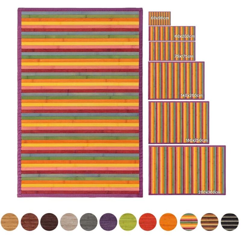 

Alfombra pasillera de bambú naranja de 60x90 cm